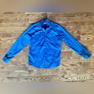 EXPRESS - MEN'S BLUE EXTRA SLIM FIT BUTTON-UP SHIRT - SIZE LARGE